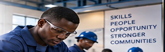 Technical skills development scene from the Eagle Africa Energy presentation.